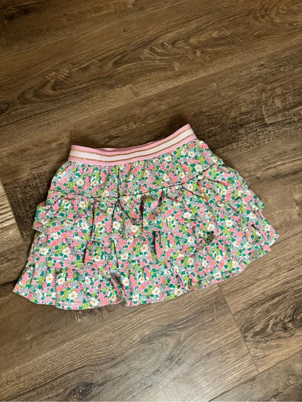 Boden Girls Pink Elastic Waistband with Pastel Floral Print